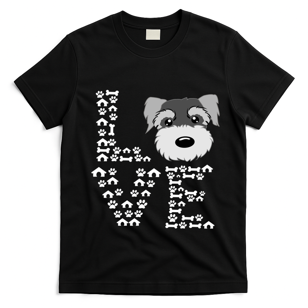 Funny Miniature Schnauzer Gift Miniature Schnauzer Lovers T-Shirt - Black