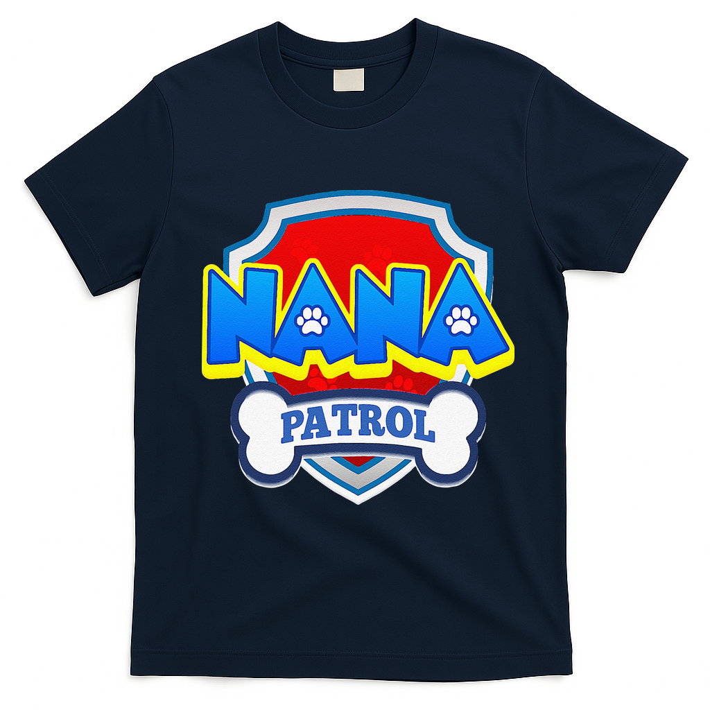 Funny Nana Patrol Dog Funny Gift Birthday Party T-Shirt - Navy Blue