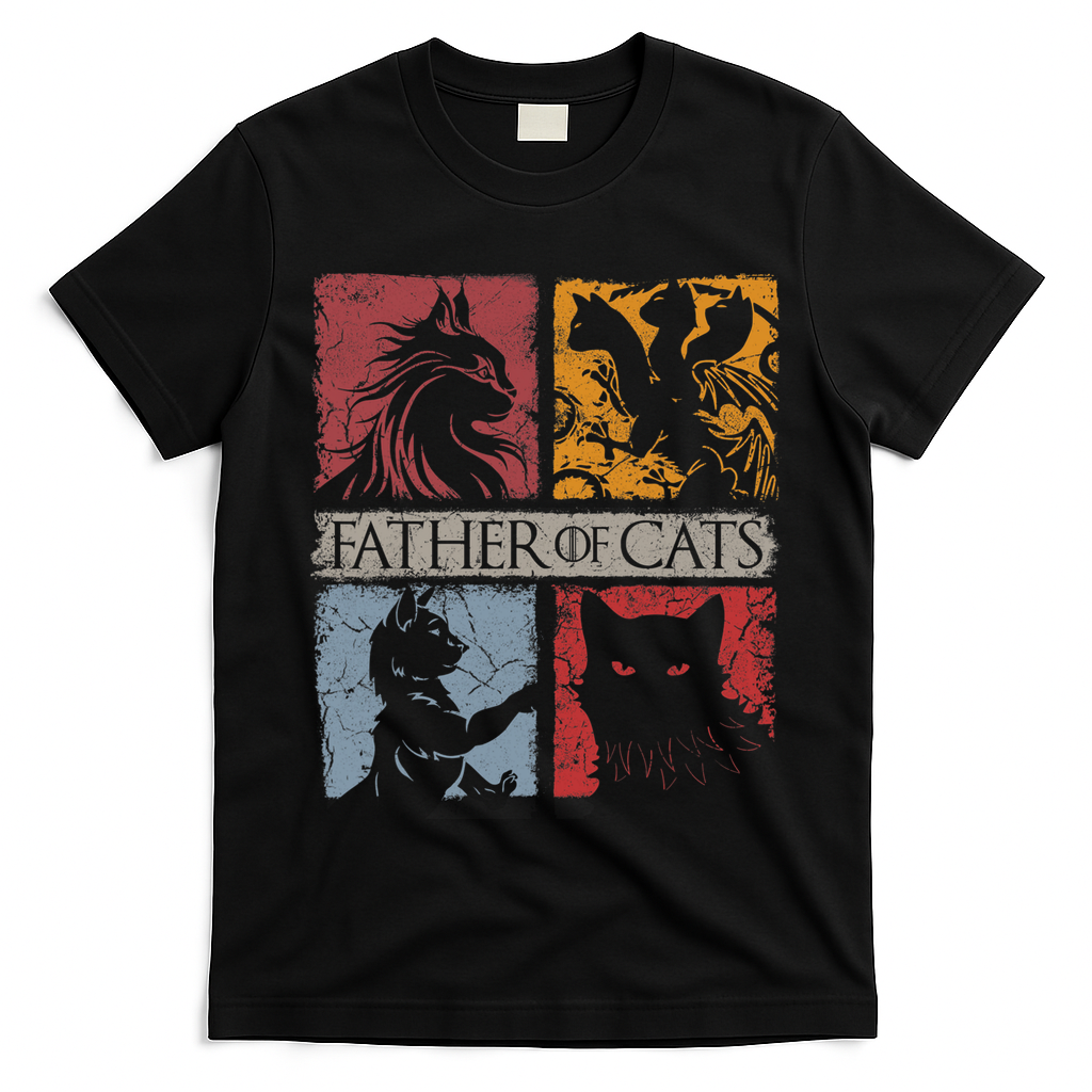 Father Of Cats Cat Lovers Cat Dad Fabulous T-Shirt