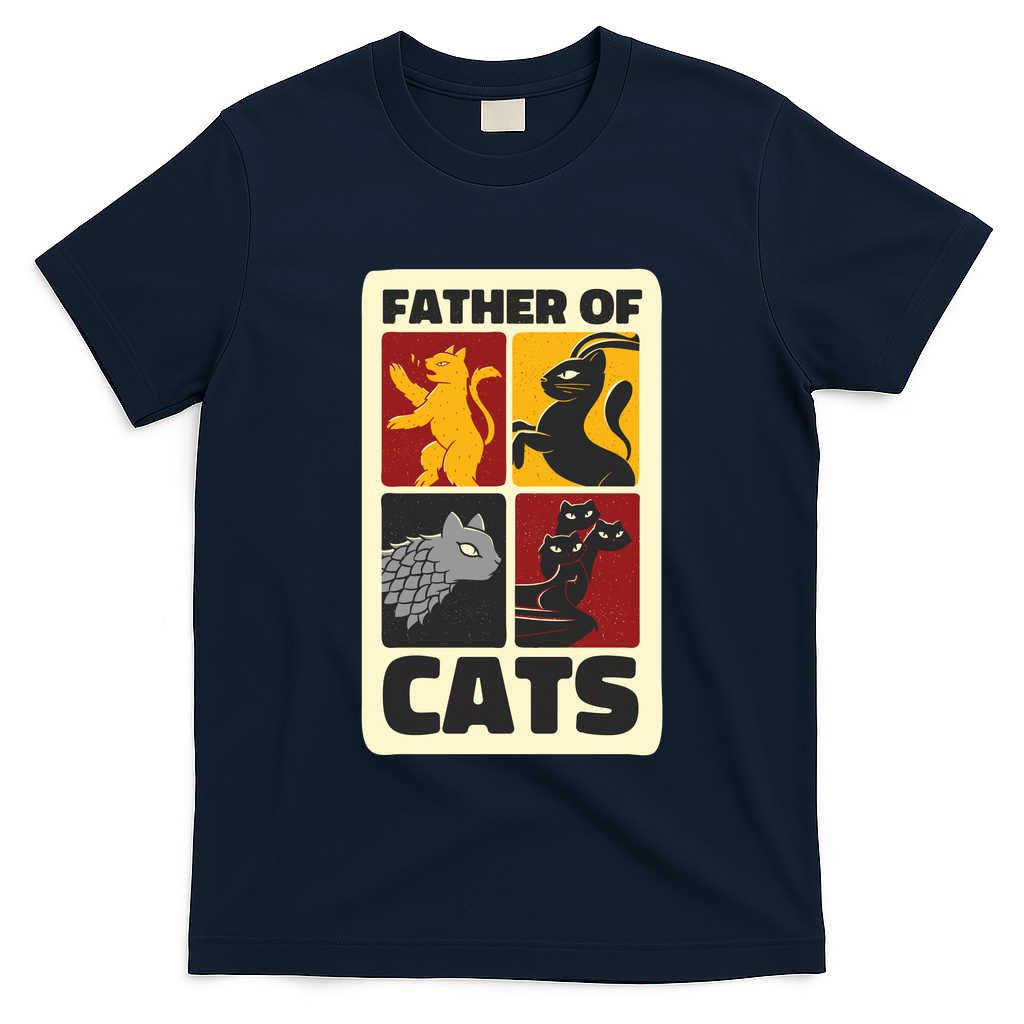 Father Of Cats Funny T-Shirt