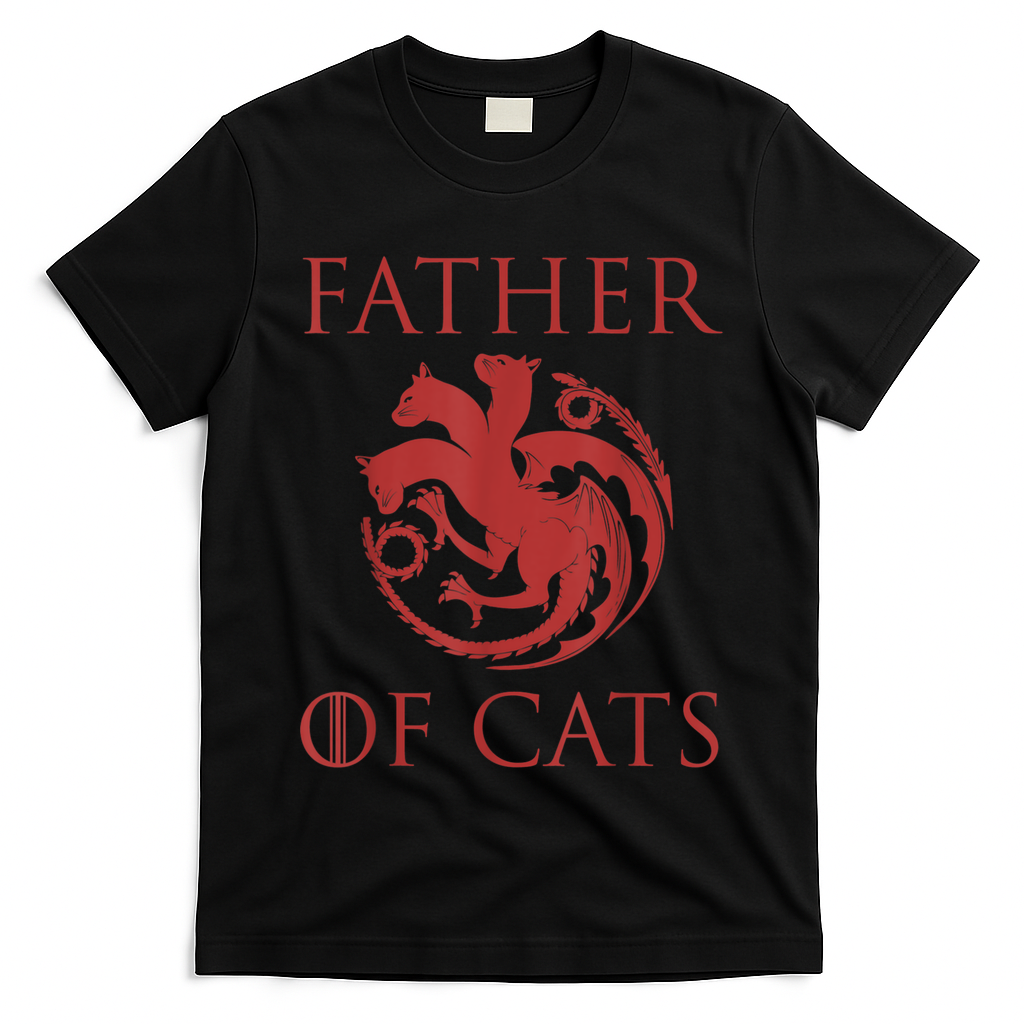 Father Of Cats Funny Cat Lover Kitten Dad Kitty T-Shirt