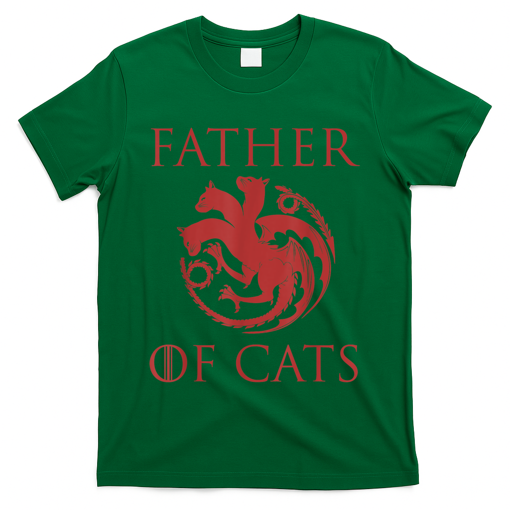 Father Of Cats Funny Cat Lover Kitten Dad Kitty T-Shirt