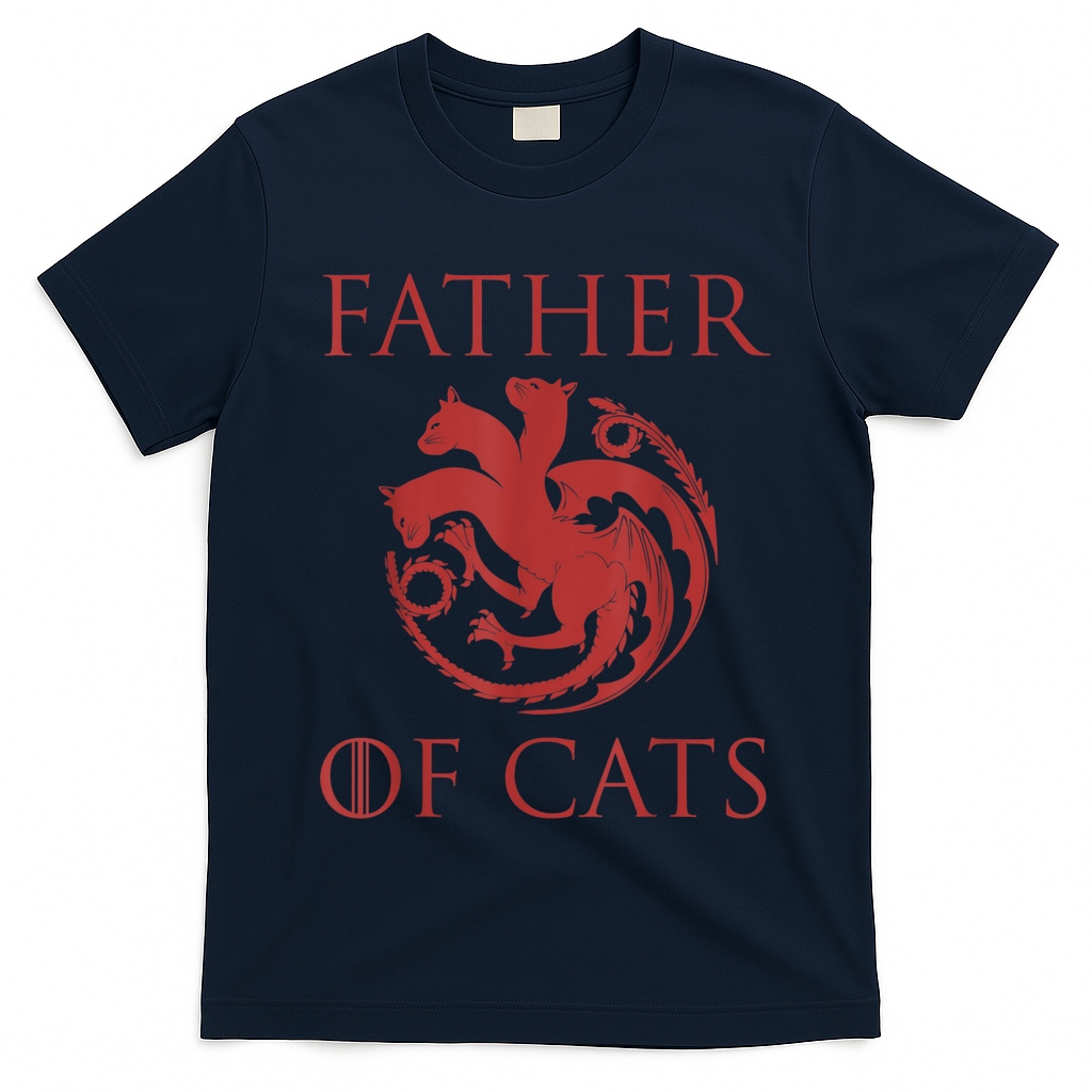 Father Of Cats Funny Cat Lover Kitten Dad Kitty T-Shirt