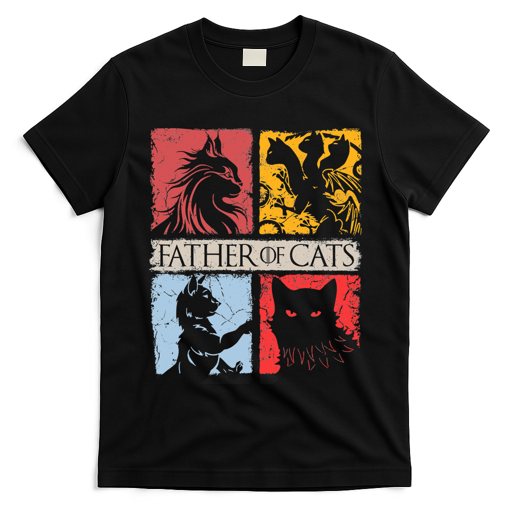 Father Of Cats Cat Lovers Cat Dad Fabulous T-Shirt
