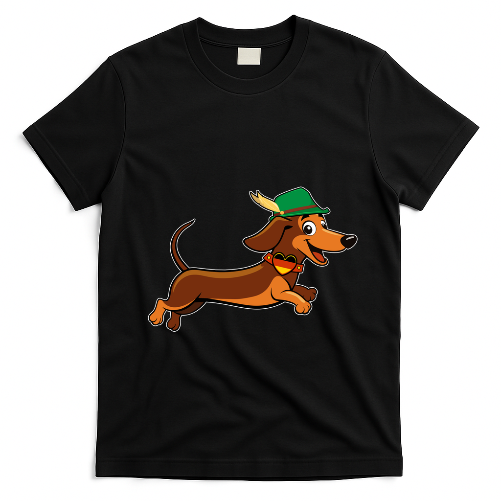 Funny Oktoberfest Dachshund T-Shirt - Black