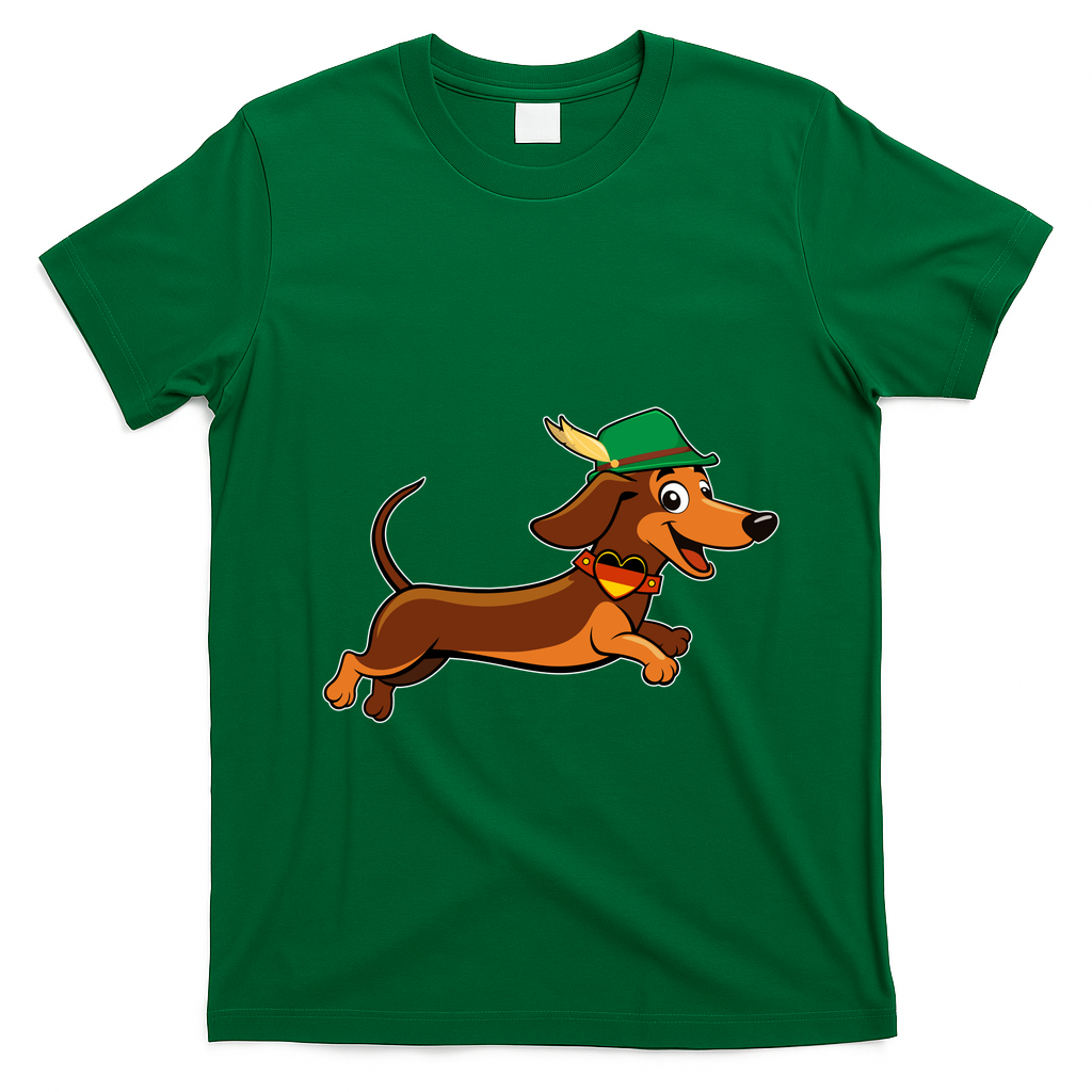 Funny Oktoberfest Dachshund T-Shirt - Irish Green