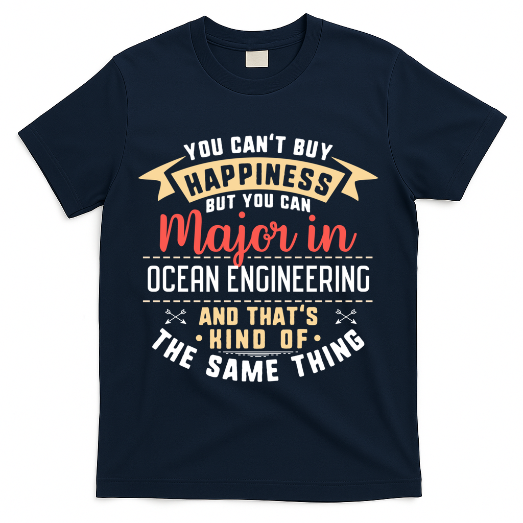Funny Ocean Engineering Major Studengift Graduation Gift T-Shirt - Navy