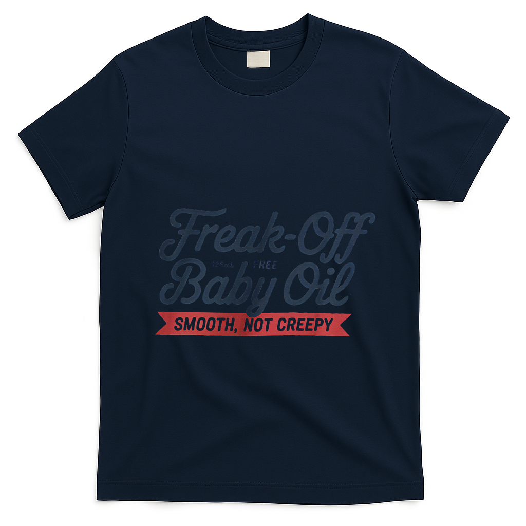 Freak Off Free Baby Oil Funny Halloween T-Shirt - Navy Blue