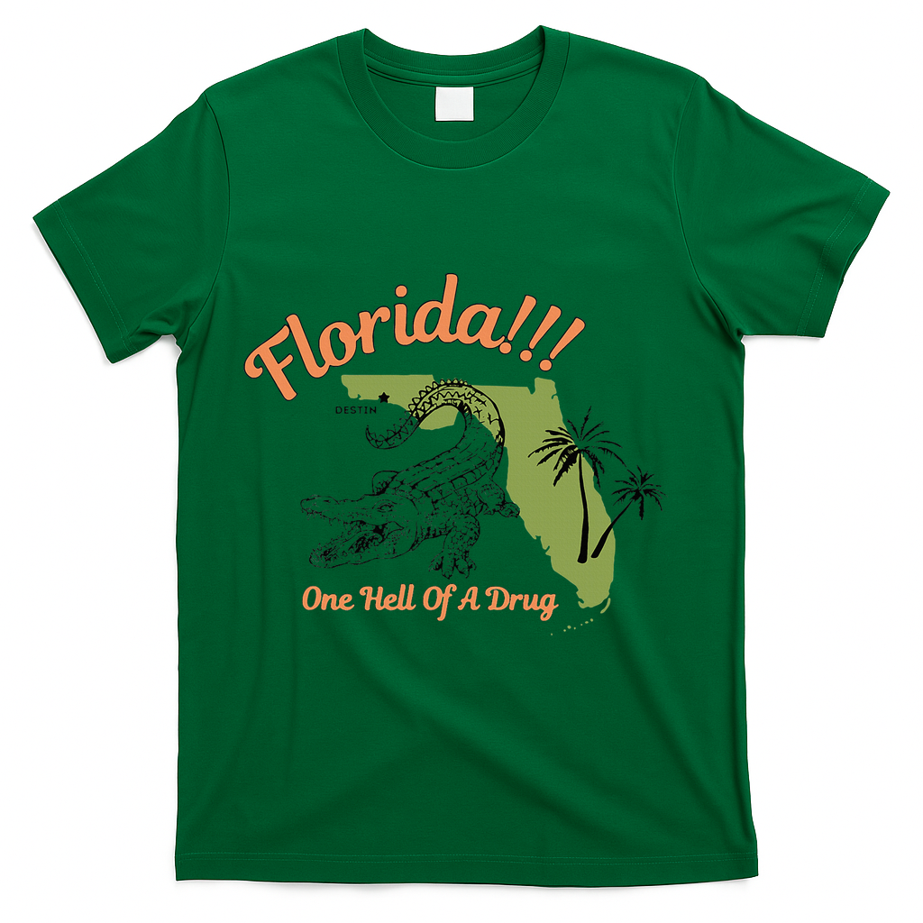 Florida One Hell Of A Drug Funny Summer Beach T-Shirt - Green
