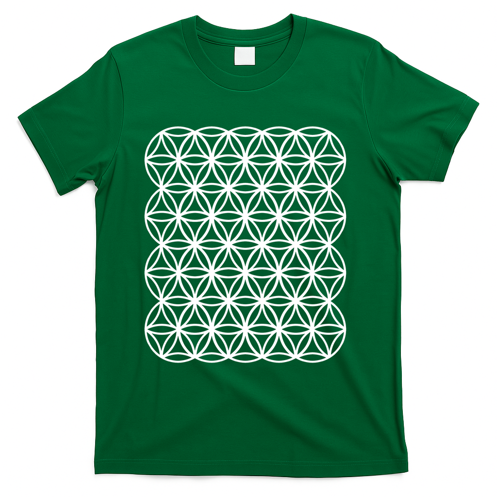 Flower of Life - Black and White version - Green