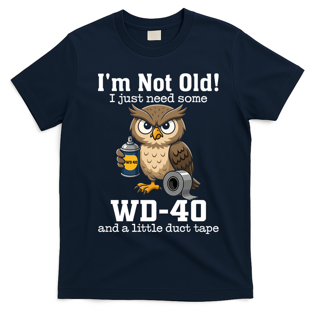 Funny Owl Meme WD-40 And Duct Tape T-Shirt - Navy Blue