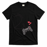 Funny Player 1 Player 2 Matching Gamer Couple Him Her Funny Gift T-Shirt - Black
