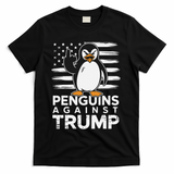 Funny Penguins Against Trump Penguin Flippers Up Resist T-Shirt - Black
