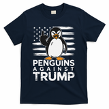 Funny Penguins Against Trump Penguin Flippers Up Resist T-Shirt - Navy