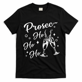 Funny Presecco Christmas Vacation Retro Prosec Ho Ho Ho T-Shirt - Black