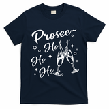 Funny Presecco Christmas Vacation Retro Prosec Ho Ho Ho T-Shirt - Navy Blue