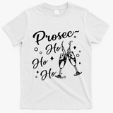 Funny Presecco Christmas Vacation Retro Prosec Ho Ho Ho T-Shirt - White