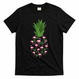Flamingo Pineapple Cute Fun Summer T-Shirt - Black