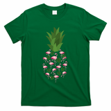 Flamingo Pineapple Cute Fun Summer T-Shirt - Green
