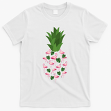 Flamingo Pineapple Cute Fun Summer T-Shirt - White