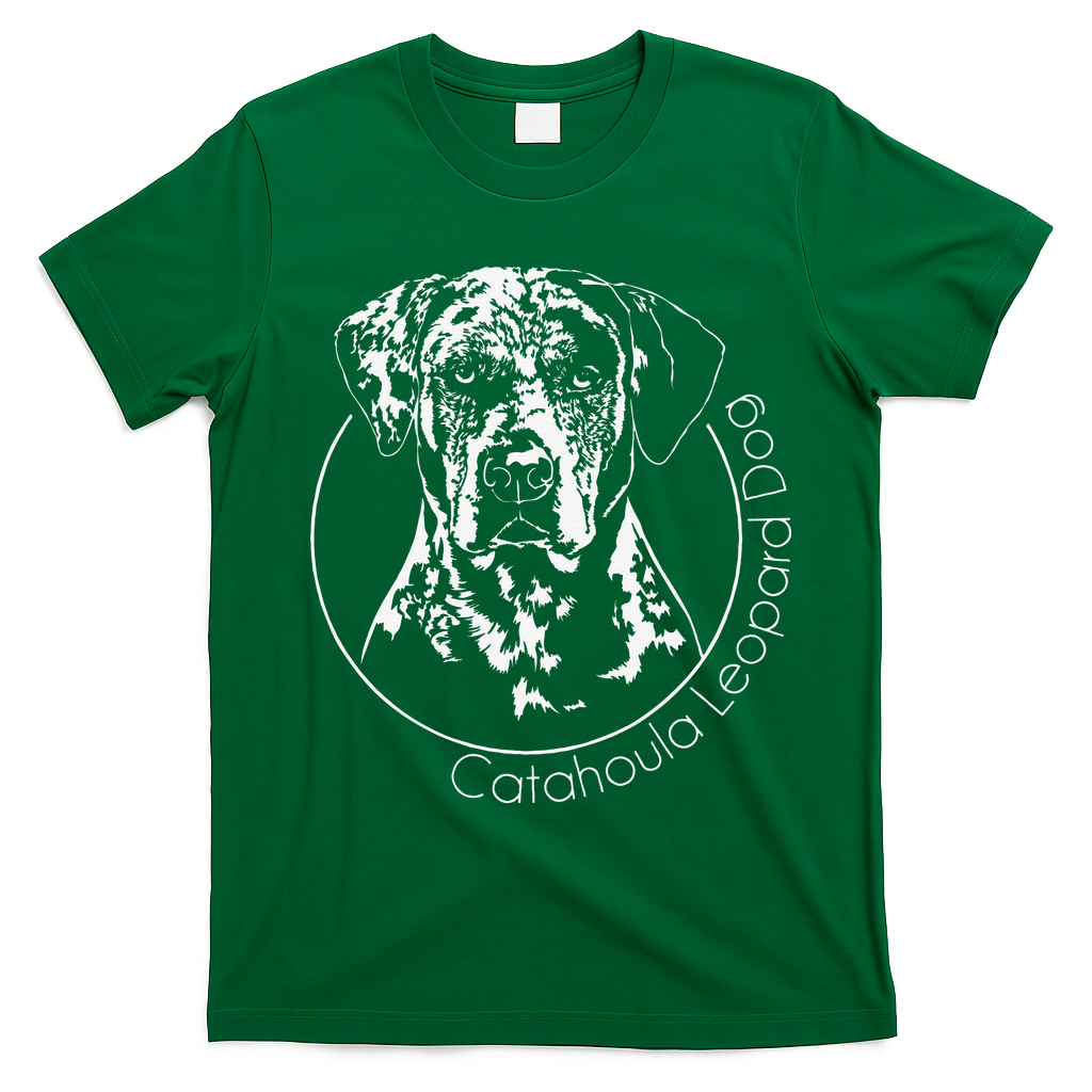 Funny Proud Catahoula Leopard Dog Portrait Gift Present T-Shirt - Irish Green