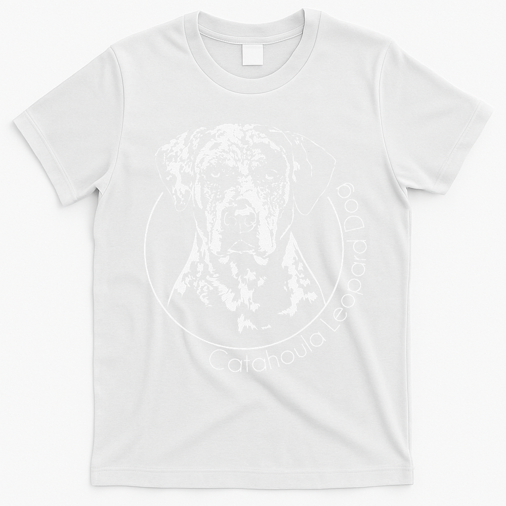 Funny Proud Catahoula Leopard Dog Portrait Gift Present T-Shirt - White