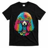 Funny Poodle Dog Miniature Poodle Toy Poodle Hippie T-Shirt - Black