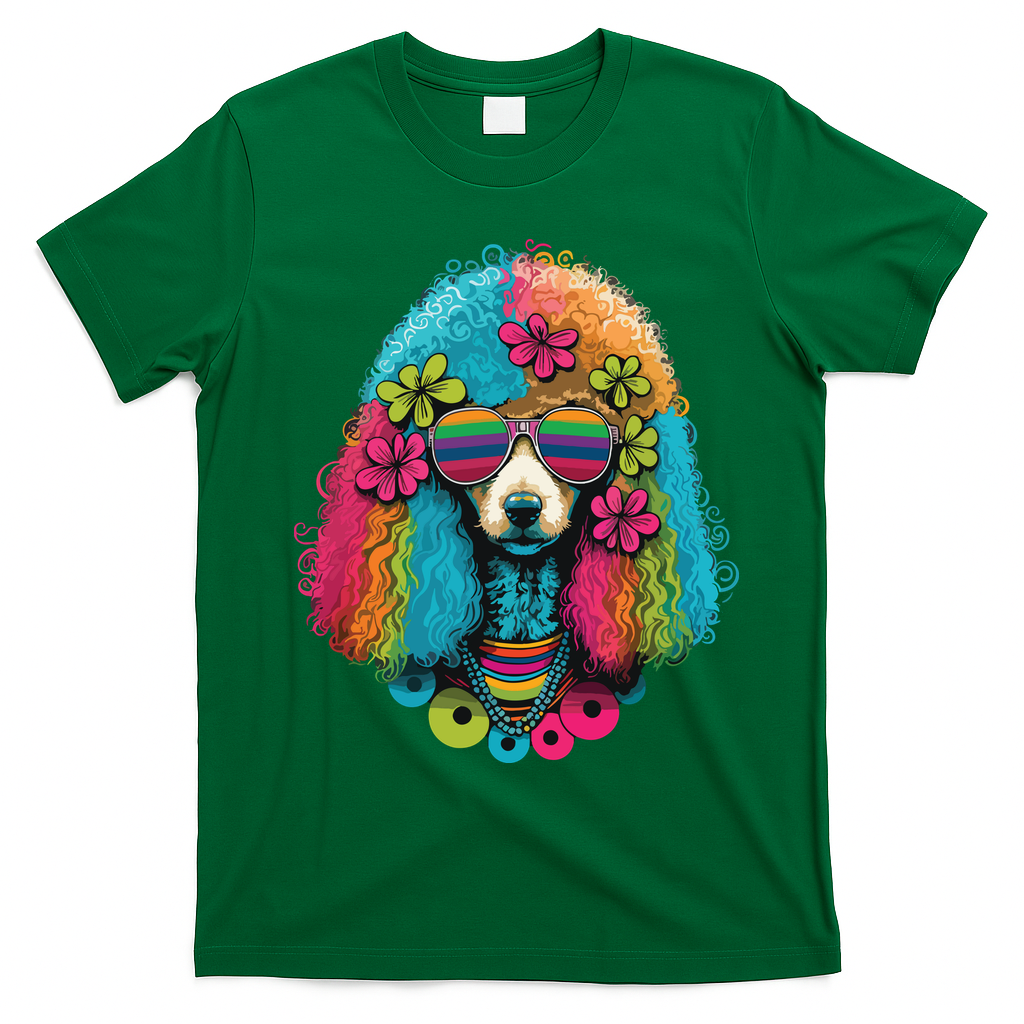 Funny Poodle Dog Miniature Poodle Toy Poodle Hippie T-Shirt - Irish Green