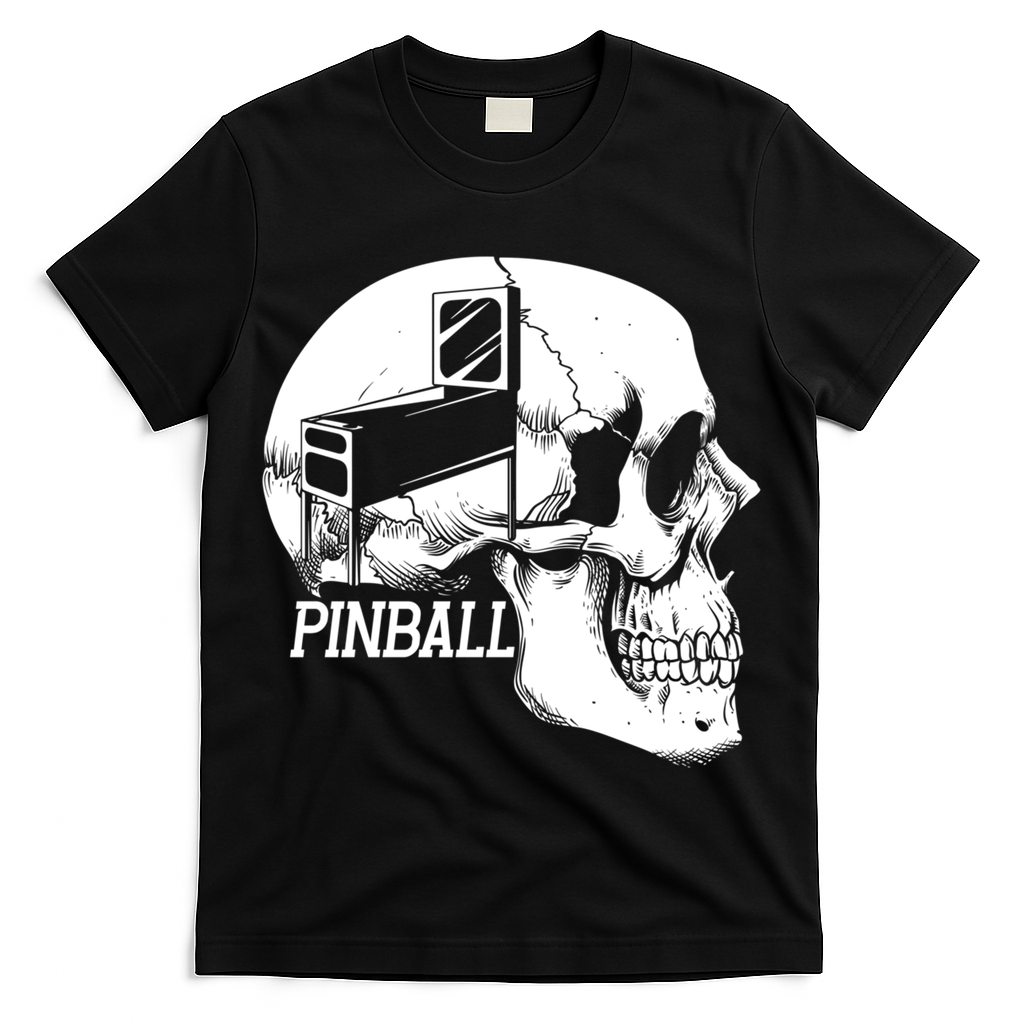 Funny Pinball Fan Skeleton Gaming Gamer Gift T-Shirt