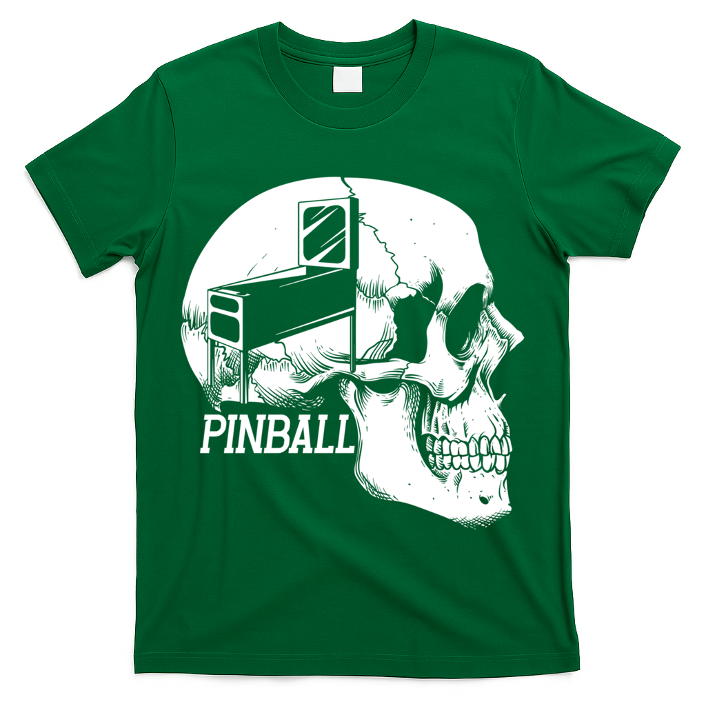 Funny Pinball Fan Skeleton Gaming Gamer Gift T-Shirt