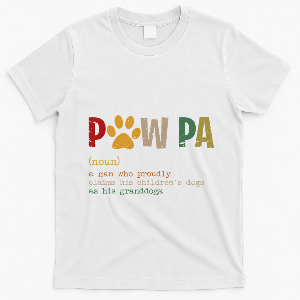 Funny Pawpa Grand Paw Grandpa Dog Dad Definition Fathers Day T-Shirt - White