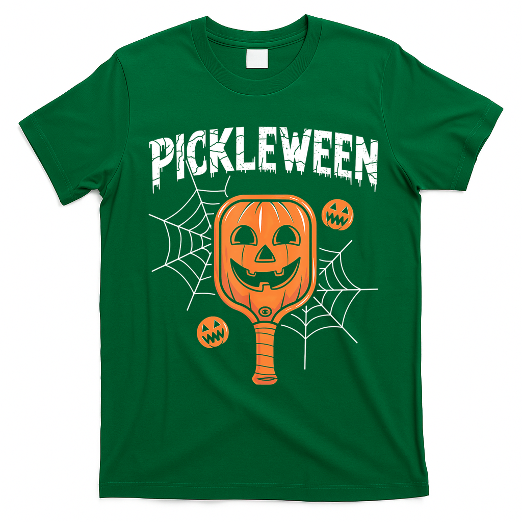 Funny Pickleween Halloween Pickleball Players Gift T-Shirt - Irish Green