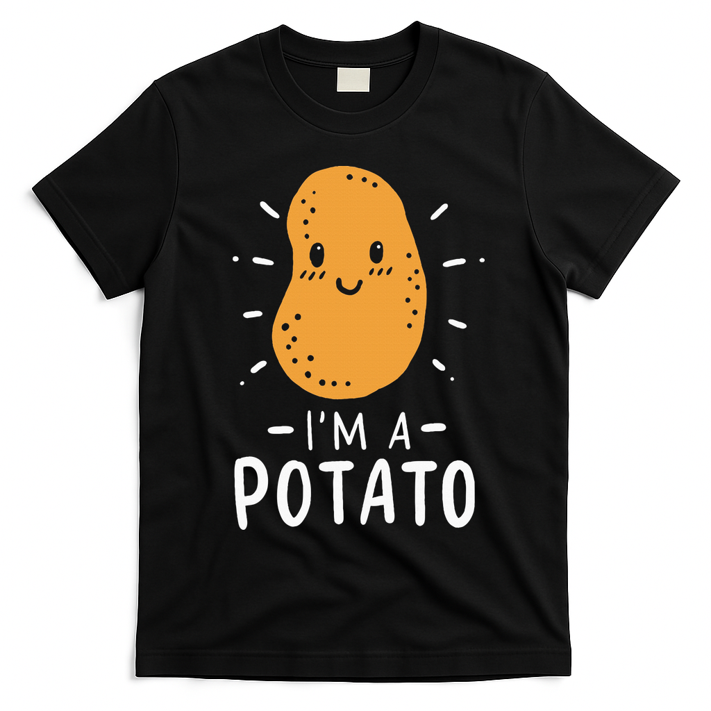 Funny Potato Halloween Costume Cute and Vegan Friendly T-Shirt - Black