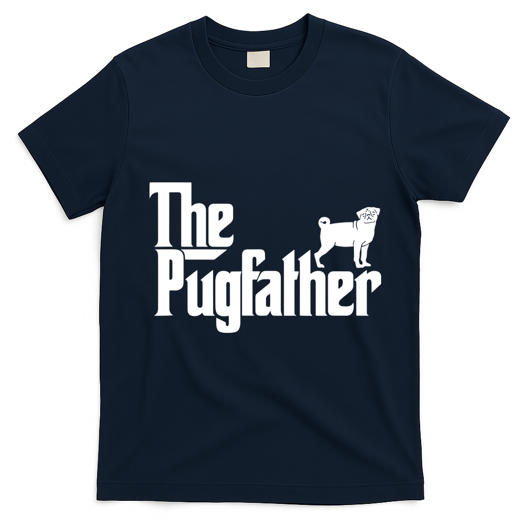 Funny Pug Owner Shirts The Pugfather Pug Father Gift T-Shirt - Navy Blue