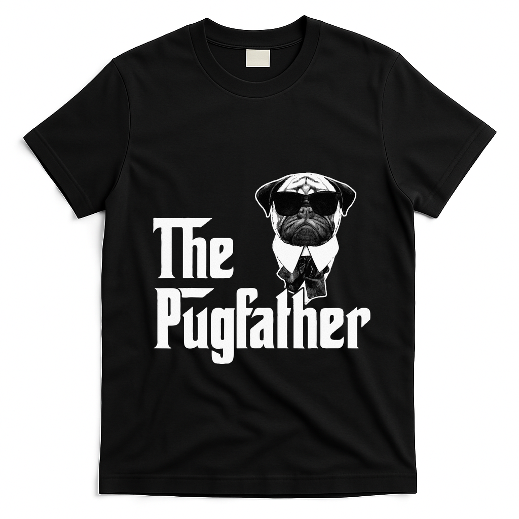 Funny Pug Owner The Pugfather Father Gift Dog Lovers Owner T-Shirt - Black