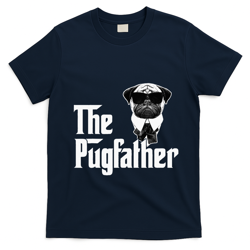 Funny Pug Owner The Pugfather Father Gift Dog Lovers Owner T-Shirt - Navy Blue