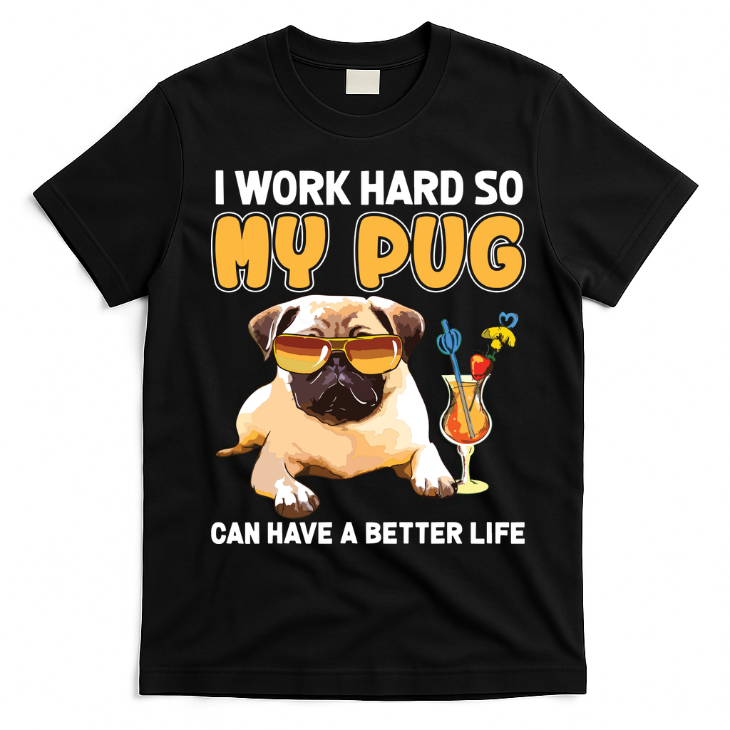 Funny Pug Shirts Pug Lover Gifts T-Shirt - Black