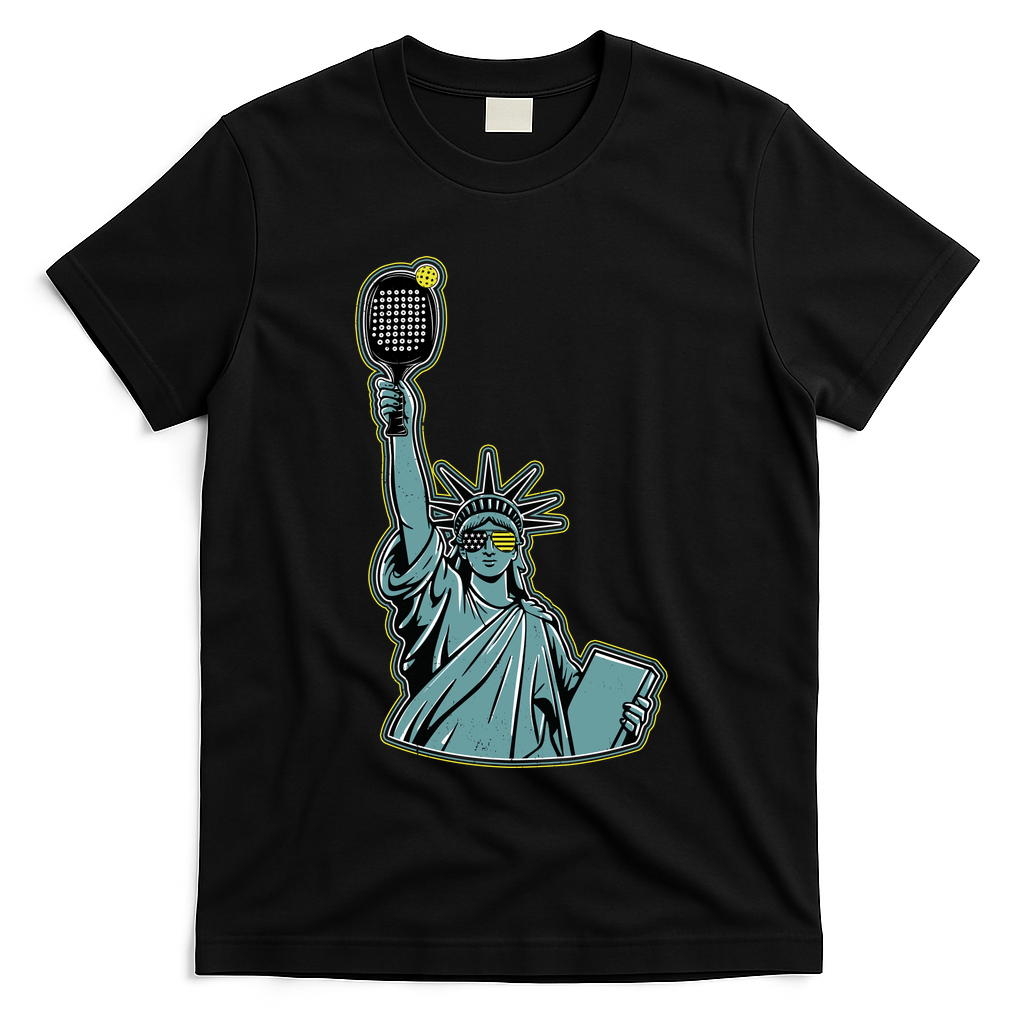 Funny Pickleball Statue Of Liberty  T-Shirt