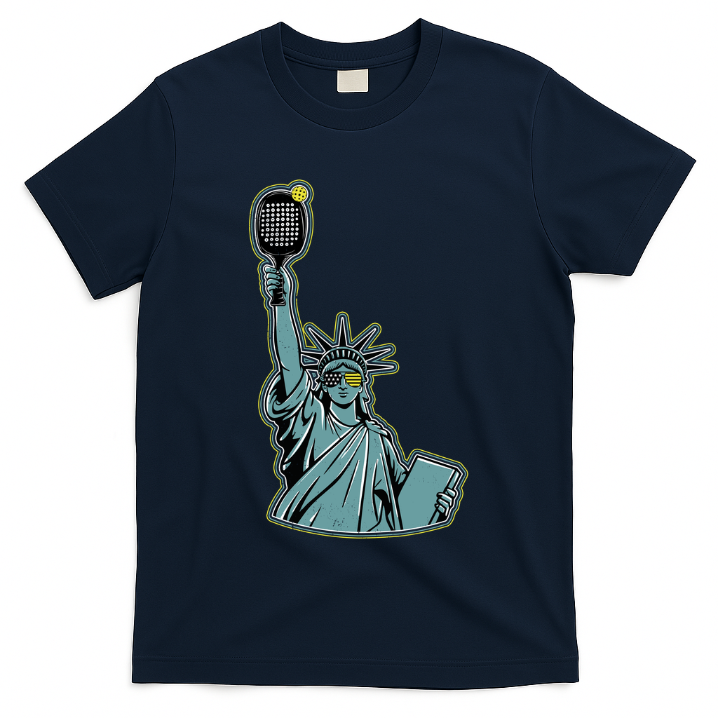 Funny Pickleball Statue Of Liberty  T-Shirt