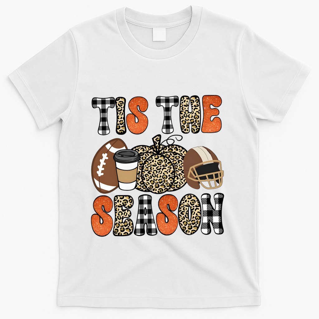 Fall Pattern Tis The Season All Fall Vibes T-Shirt - White