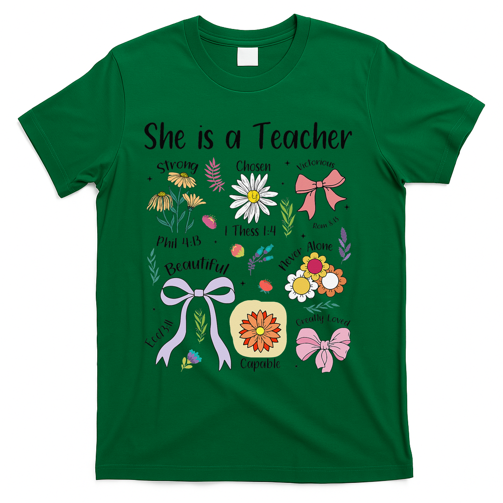 Floral Preppy Teacher Teacher Life Happy Last Day Of School T-Shirt - Green