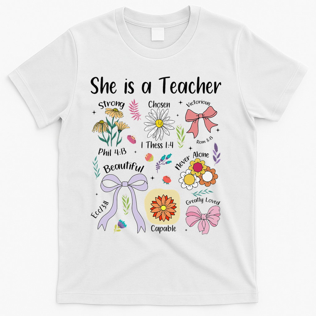 Floral Preppy Teacher Teacher Life Happy Last Day Of School T-Shirt - White