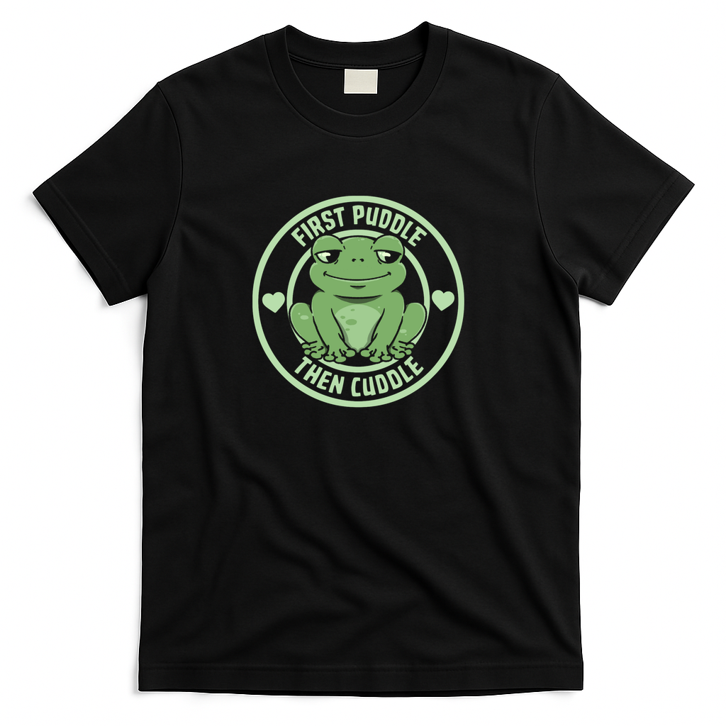 First Puddle Then Cuddle Frog by Tobe Fonseca - Black