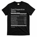 Food Preparation Worker Nutritional Facts Thanksgiving Xmas T-Shirt - Black