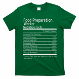 Food Preparation Worker Nutritional Facts Thanksgiving Xmas T-Shirt - Irish Green