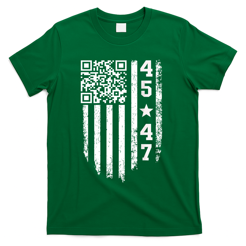 Funny Qr President Trump 4547 Trump Dancing Code T-Shirt - Green