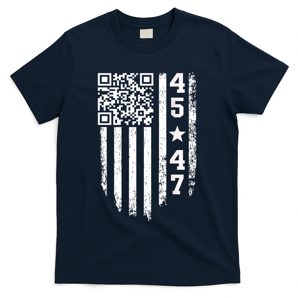 Funny Qr President Trump 4547 Trump Dancing Code T-Shirt - Navy