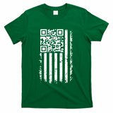 Funny Qr Scan Me President Trump 45 47 Dancing Code Flag T-Shirt - Green