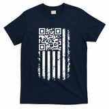 Funny Qr Scan Me President Trump 45 47 Dancing Code Flag T-Shirt - Navy