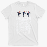 Funny Qr Scan Me President Qr Trump Dancing Hat Christmas T-Shirt - White